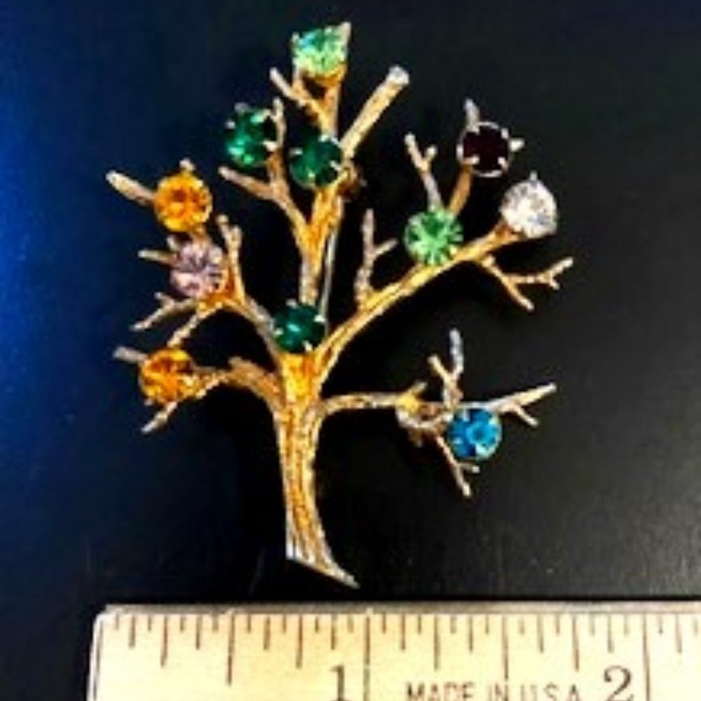Vintage Jewelry Brooch Beautiful Signed Sarah Coventry Rhinestone Tree